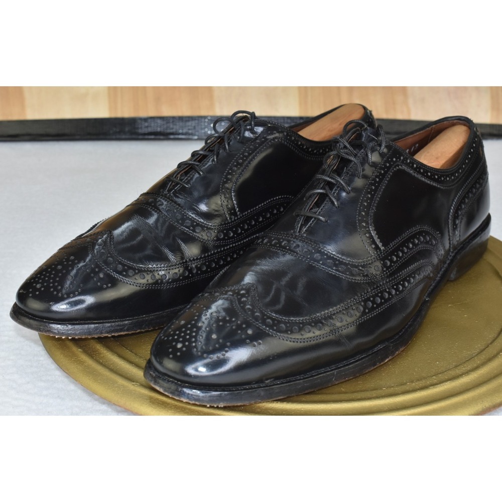 Allen Edmonds McAllister Men Dress Shoes Size 12 C Black Leather Wingtip Oxford